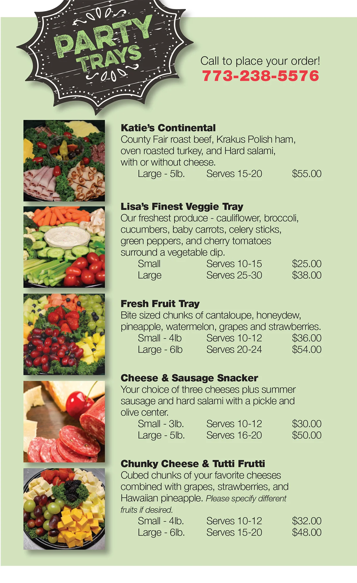 CF Party Tray Menu 2025 - 2